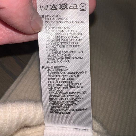 Reiss Sleeveless Turtleneck Roll Neck Cream Cashmere Blend Midi Dress Small - Picture 8 of 11